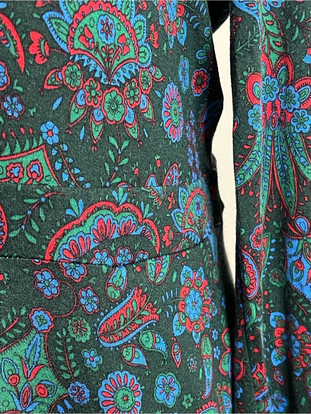 Boden Floral Midi Dress US 10 Green Paisley Long Sleeve - Picture 3 of 8